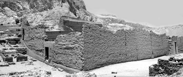 temple wall at deir el medina