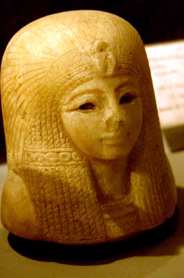 canopic jar lid, queen tuyi