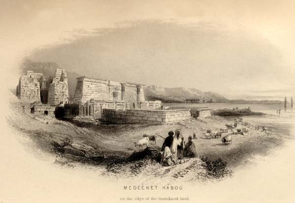 medinet habu, The Nile Boat, 1845